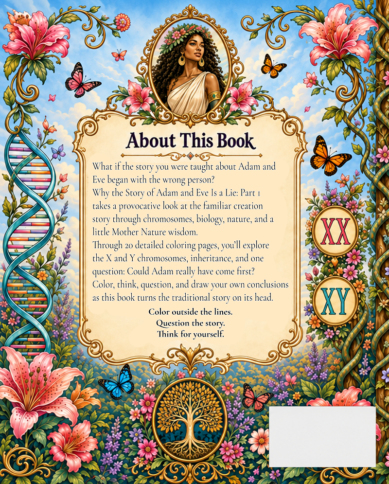 Back cover of The Story Of Adam And Eve Is A Lie Part One